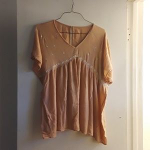 Peach embroidered blouse